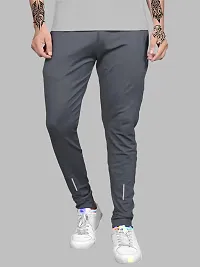 Elegant Lycra Self Pattern Track Pants For Men- Pack Of 2-thumb1