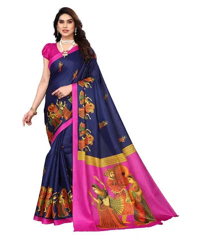 Attractive Art Silk Saree with Blouse piece 