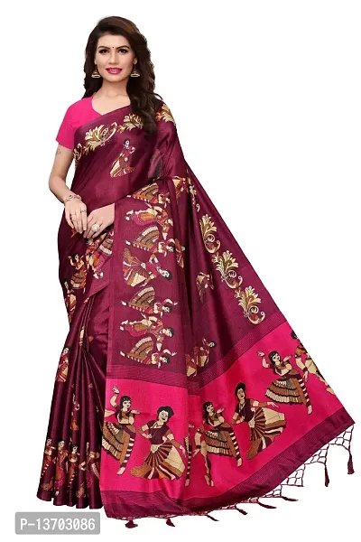 Stylish Art Silk Saree With Blouse Piece For Women-thumb0