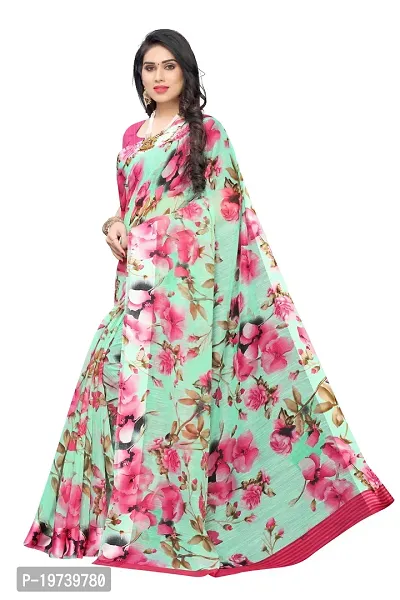Women Stylish Linen Self Pattern Saree with Blouse piece-thumb4