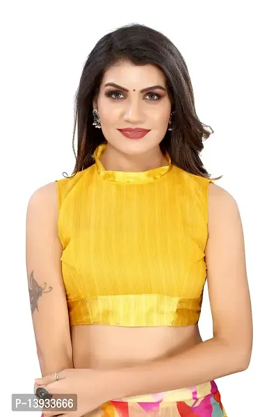 Elite Yellow Linen Self Pattern Women Sarees with Blouse Piece-thumb3