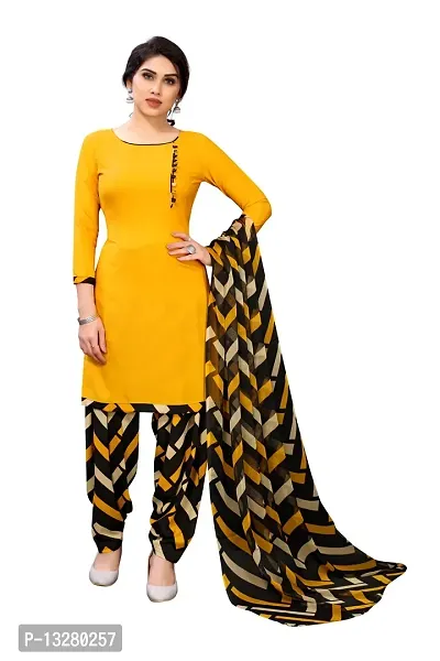 Elegant  Crepe  Dress Material with Dupatta For Women-thumb0