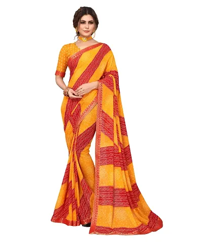 Alluring Georgette Saree with Blouse piece 