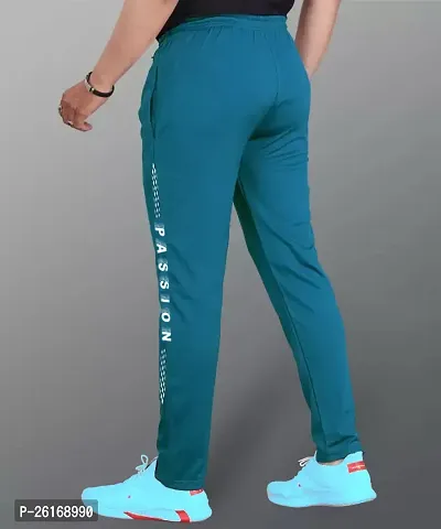 Trendy Blue Synthetic Solid Regular Fit Regular Track Pants For Men-thumb3