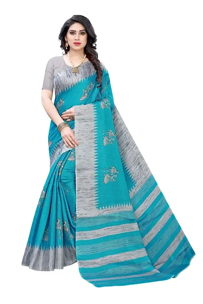 Must Have Art Silk Saree with Blouse piece 