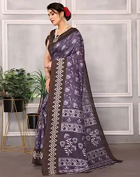 Stylish Purple Art Silk Saree with Blouse piece For Women-thumb1