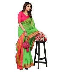 Stylish Fancy Designer Cotton Silk Saree With Blouse Piece For Women-thumb2