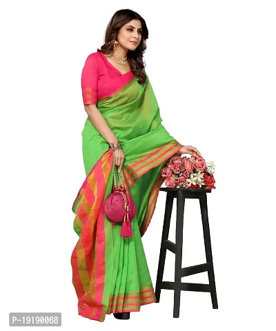 Stylish Fancy Designer Cotton Silk Saree With Blouse Piece For Women-thumb3