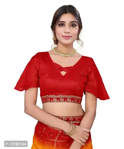Stylish Polyester Saree With Blouse Piece For Women-thumb5