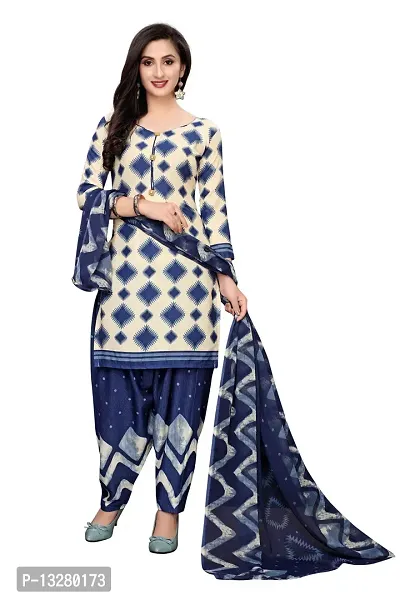 Elegant  Crepe  Dress Material with Dupatta For Women-thumb0