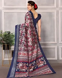 Stylish Navy Blue Art Silk Saree with Blouse piece For Women-thumb2