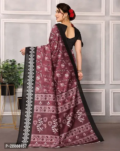 Stylish Purple Art Silk Saree with Blouse piece For Women-thumb3