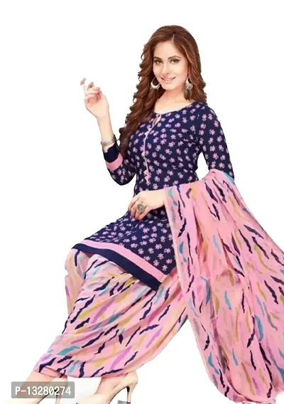 Elegant  Crepe  Dress Material with Dupatta For Women