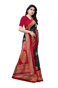 Elite Black Art Silk Self Pattern Women Sarees with Blouse Piece-thumb2