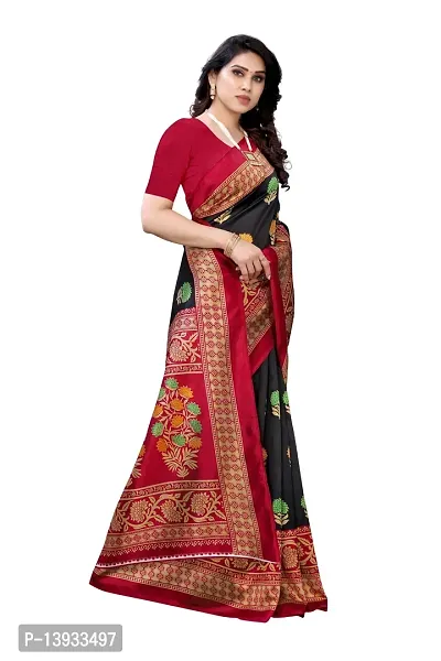 Elite Black Art Silk Self Pattern Women Sarees with Blouse Piece-thumb3