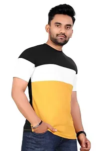 Stylish Fancy Cotton Blend Round Neck T-Shirts For Men-thumb3