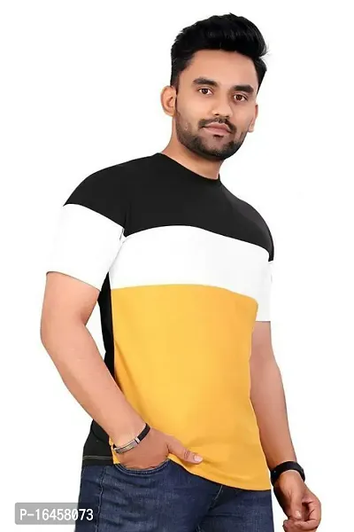 Stylish Fancy Cotton Blend Round Neck T-Shirts For Men-thumb4