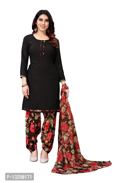 Elegant  Crepe  Dress Material with Dupatta For Women