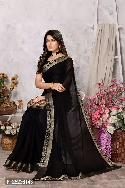 Trendy Lycra Blend Lace Saree With Blouse Material For Women-thumb2