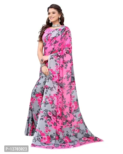 Stylish Georgette Saree With Blouse Piece For Women-thumb3