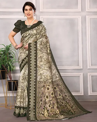 New In Art Silk Saree with Blouse piece 