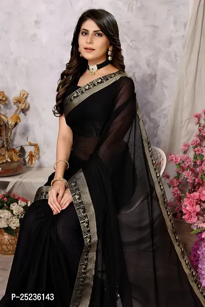 Trendy Lycra Blend Lace Saree With Blouse Material For Women-thumb3