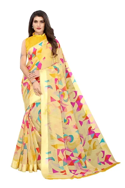 Attractive Linen Sarees With Blouse Piece