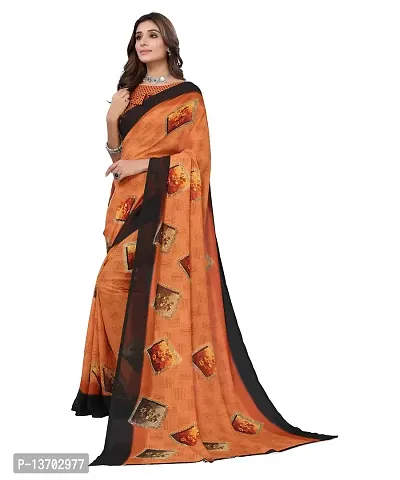 Stylish Georgette Saree With Blouse Piece For Women-thumb3