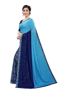 Priyashi Womens Georgette Printed Saree With Blouse Piece(TRUMP BLUE_Free Size)-thumb1