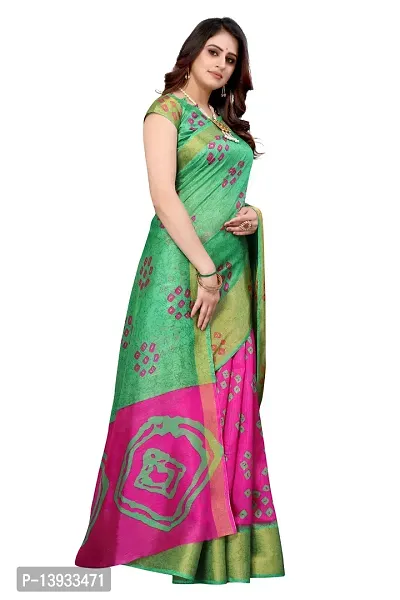 Elite Pink Linen Blend Self Pattern Women Sarees with Blouse Piece-thumb3