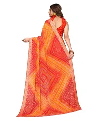 Elite Red Georgette Self Pattern Women Sarees with Blouse Piece-thumb2