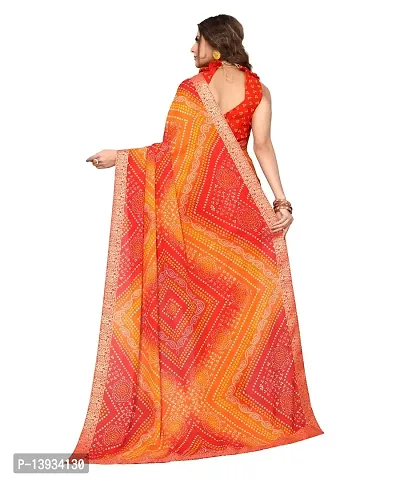 Elite Red Georgette Self Pattern Women Sarees with Blouse Piece-thumb3