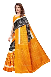 Elite Mustard Georgette Self Pattern Women Sarees with Blouse Piece-thumb1