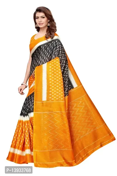 Elite Mustard Georgette Self Pattern Women Sarees with Blouse Piece-thumb2