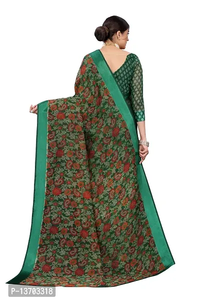 Stylish Linen Saree With Blouse Piece For Women-thumb4