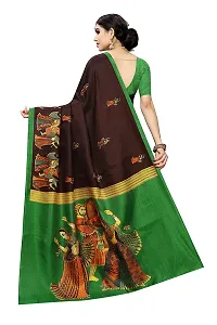 Priyashi Knit Womens Art Silk Printed Saree with Blouse Piece(RAJARANI Coffee_Free Size) Brown-thumb3