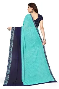 Elite Green Georgette Self Pattern Women Sarees with Blouse Piece-thumb4