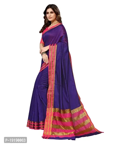 Stylish Fancy Designer Cotton Silk Saree With Blouse Piece For Women-thumb3