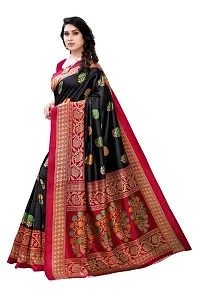 Elite Black Art Silk Self Pattern Women Sarees with Blouse Piece-thumb1