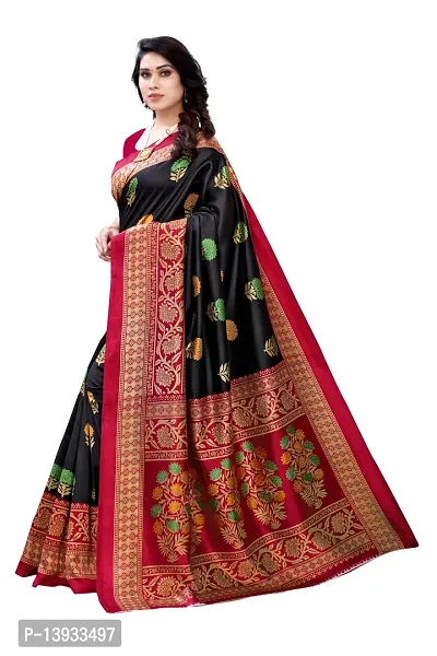 Elite Black Art Silk Self Pattern Women Sarees with Blouse Piece-thumb2