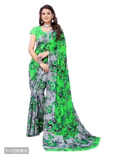 Stylish Georgette Saree With Blouse Piece For Women