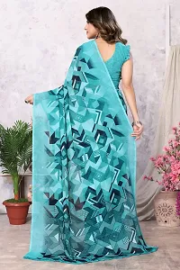 Trendy Printed Georgette Saree With Blouse Material For Women-thumb3