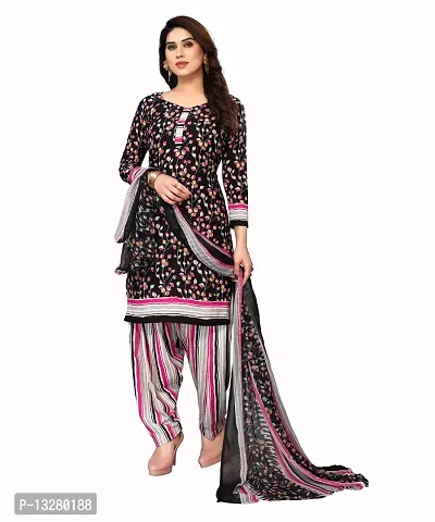 Elegant  Crepe  Dress Material with Dupatta For Women