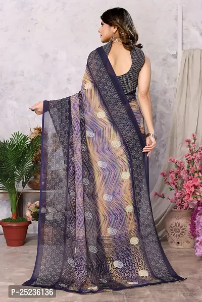 Trendy Printed Georgette Saree With Blouse Material For Women-thumb4