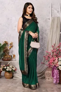 Trendy Lycra Blend Lace Saree With Blouse Material For Women-thumb1