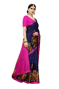 Priyashi Knit Womens Art Silk Printed Saree with Blouse Piece(RAJARANI Navy_Free Size)-thumb2