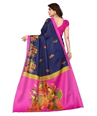 Elite Navy Blue Art Silk Self Pattern Women Sarees with Blouse Piece-thumb2