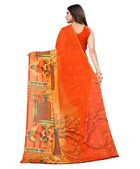 Elite Orange Linen Self Pattern Women Sarees with Blouse Piece-thumb3