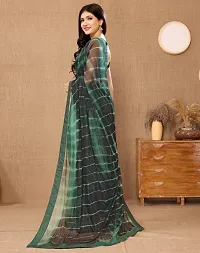 Stylish Green Lycra Saree with Blouse piece For Women-thumb2