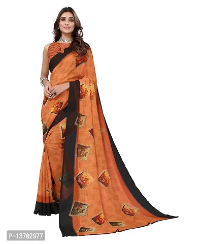 Stylish Georgette Saree With Blouse Piece For Women-thumb0